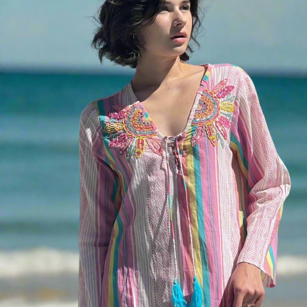 Embellished Bohemian Beach Tunic